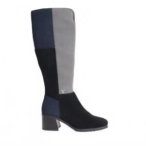NEW VALDINI women's bailey heeled boots in black/navy/taupe